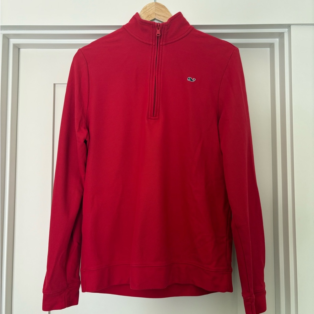 Vineyard Vines Kids Red Quarter Zip